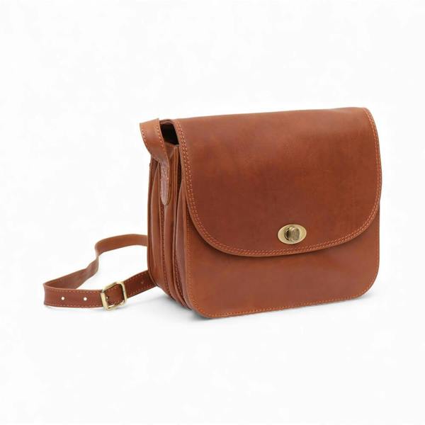 PRIMEHIDE Large Triple-Compartment Leather Handbag - Elena Tuscan