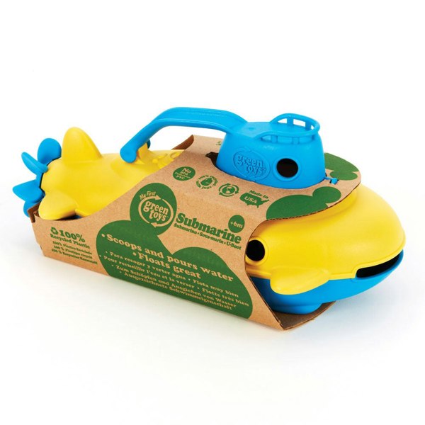 Green Toys Submarine With Blue Handle - Made From 100% Recycled Plastic