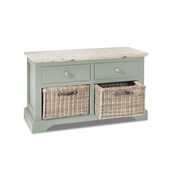 Statement Furniture Florence Storage Bench with 2 Drawers and 2 Baskets Assembled