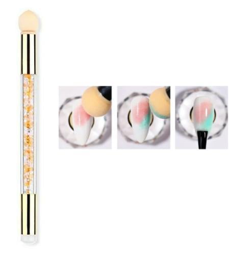 ATEK 2 Way Nail Art Sponge Gradient Pen Dotting Tool Yellow Purple