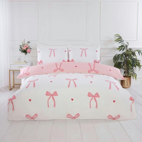 Rapport Printed Bows Duvet Cover Set - Pink