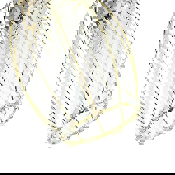 Modern Polished Gold Pendant Lighting Shade with Clear Glass Prisms Image 5