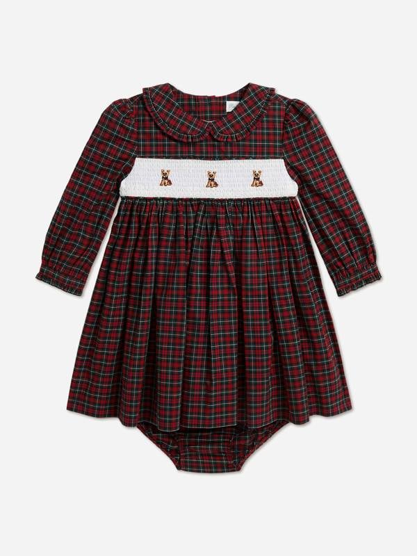 Ralph Lauren Kids Ralph Lauren Baby Girls Tartan Poplin Dress in Red