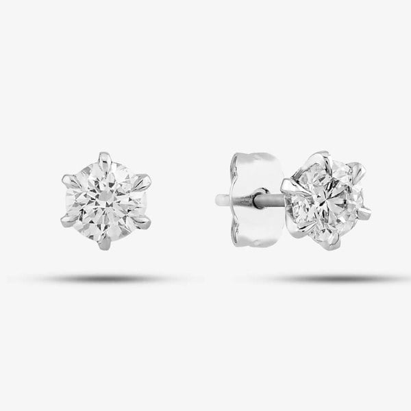 T. H. Baker Platinum 1.00ct Brilliant Cut Diamond Stud Earrings ERG1108(5.0)