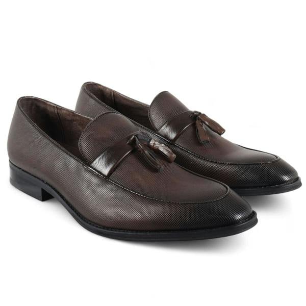 Dolcetto Men's Brown Classic Tassel Loafers Formal Shoes
