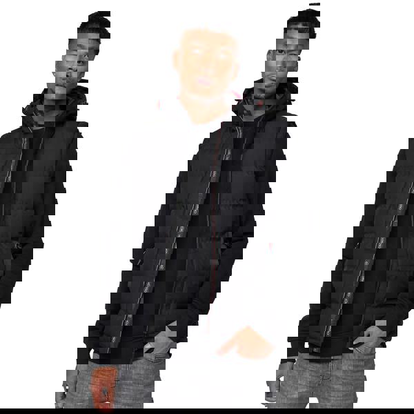 Crosshatch Mens Kampnew Embossed Gilet - Black