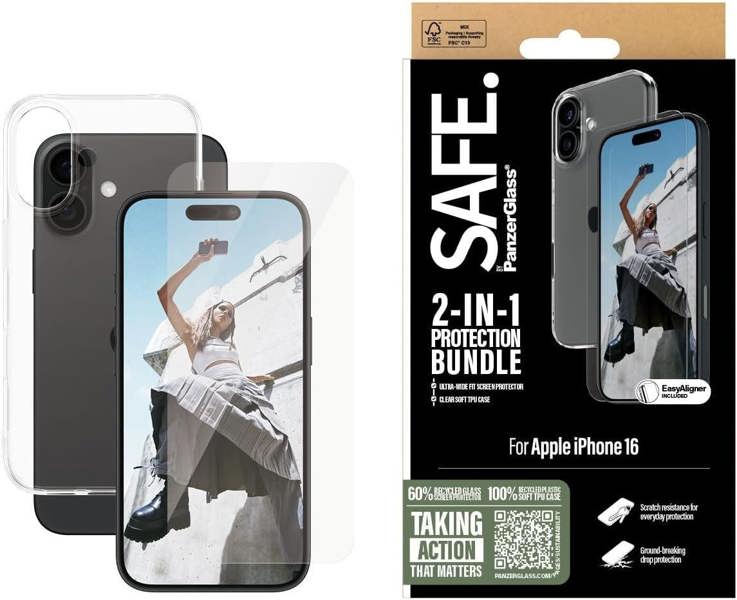 PanzerGlass Panzer Glass 2 in 1 Bundle for iPhone 16 6.1" Clear - BSAFE95896