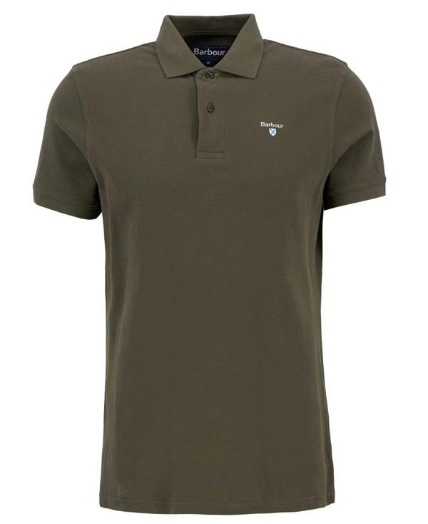 Barbour Tartan Pique Polo Shirt - Dark Olive