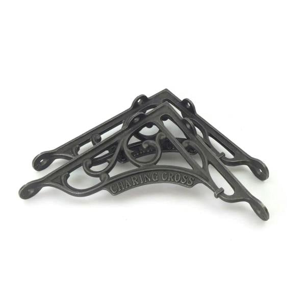 Pair of Antique Cast Iron Victorian Style 'Charing Cross' Shelf Brackets 