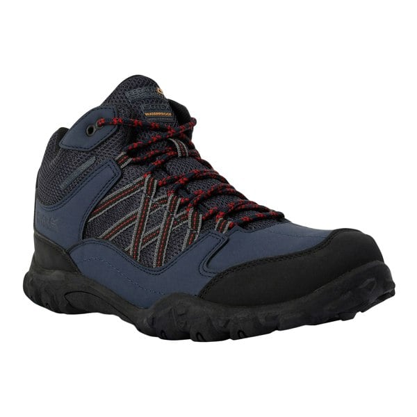 Regatta Men's Edgepoint Mid Waterproof Hiking Shoes - Navy/Rio Red