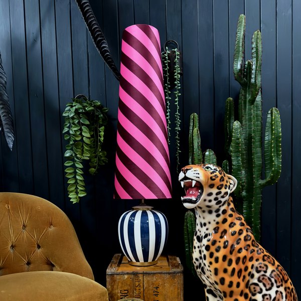 love frankie Helter skelter cone lampshade in raspberry ripple