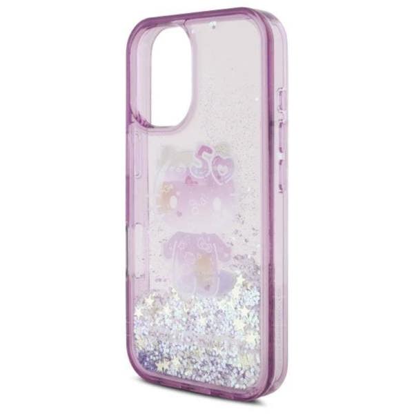 Hello Kitty Liquid Glitter 50th Anniversary Party Case for iPhone 16 6.1" Purple - HKHCP16SL50PPU
