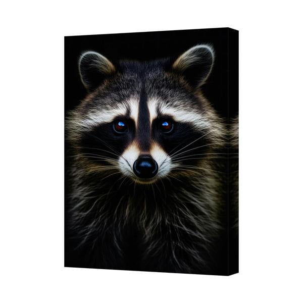 Benjamin Tate Design Raccoon Portrait Canvas Wall Art Wildlife Animal Print