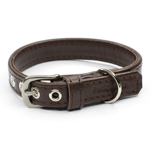 dark brown leather dog collar - Petiquette Collars