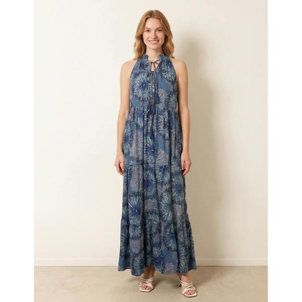 Blue Vanilla Tiered Tie Front Dress