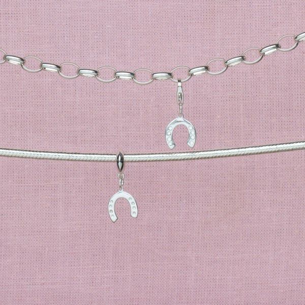 Mylee London Lucky Horseshoe Pendant Charm - Sterling Silver