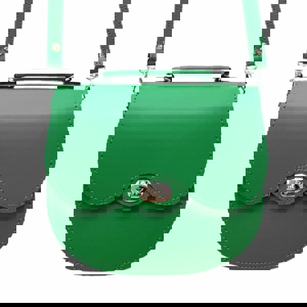 Zatchels Handmade Leather Twist Lock Saddle Bag - Green