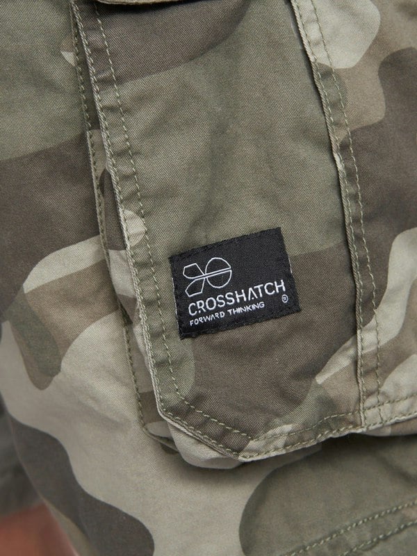 Crosshatch Jimster Shorts Olive Camo