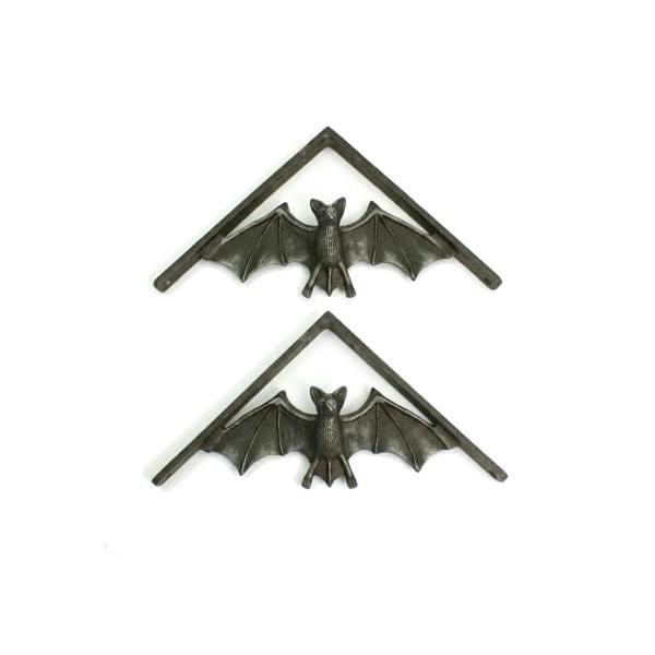 Pair of Antique Cast Iron Flying Bat Shelf Brackets