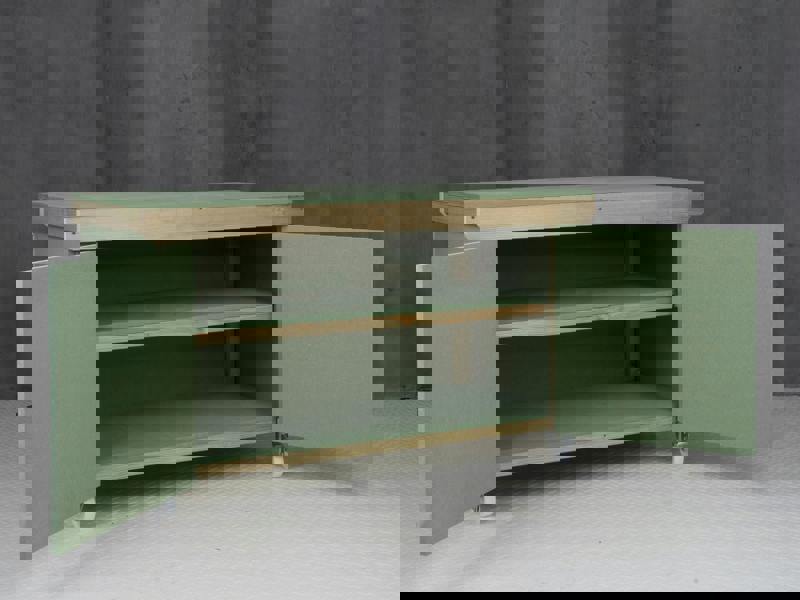 Arbor Garden Solutions Wooden UniMDF Moisture Resistant Workbench With Lockable Cupboard (V.9) With Wheels, Double Shelf