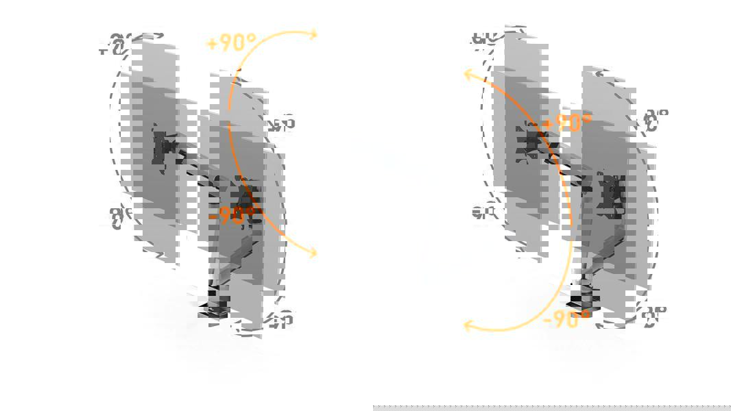 Durable SELECT PLUS Dual Arm Monitor Mount Desk Clamp for 2 Screens | 17 - 32"