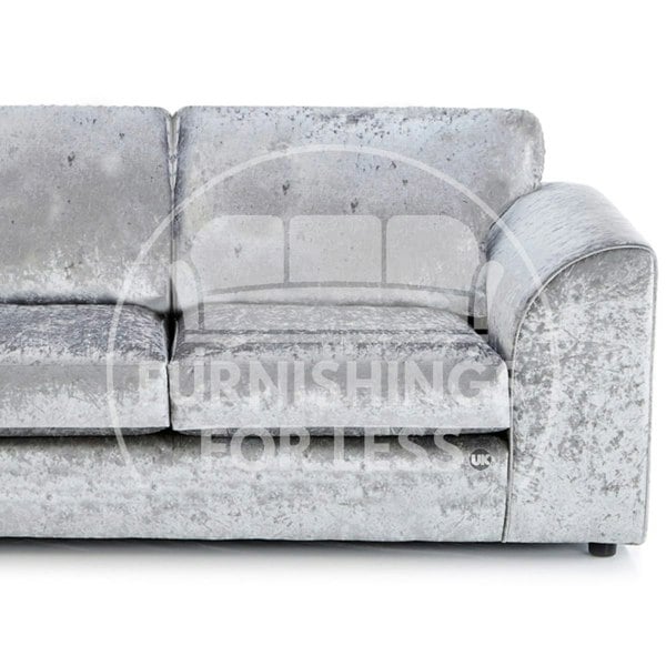 Crystal Crushed Velvet 3 Piece Sofa Suite Full Back - 4