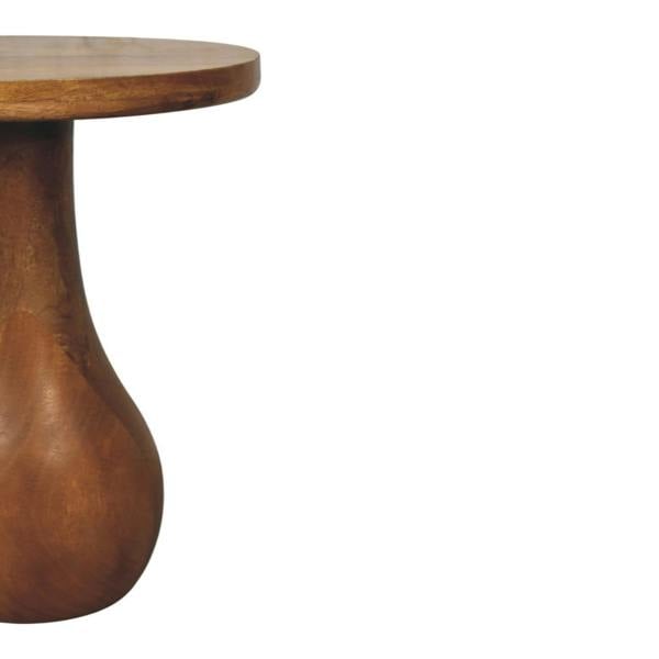 Artisan Furniture Solid Mango wood Curved Base Side Table