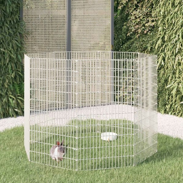 Berkfield 8-Panel Rabbit Cage 54x100 cm Galvanised Iron
