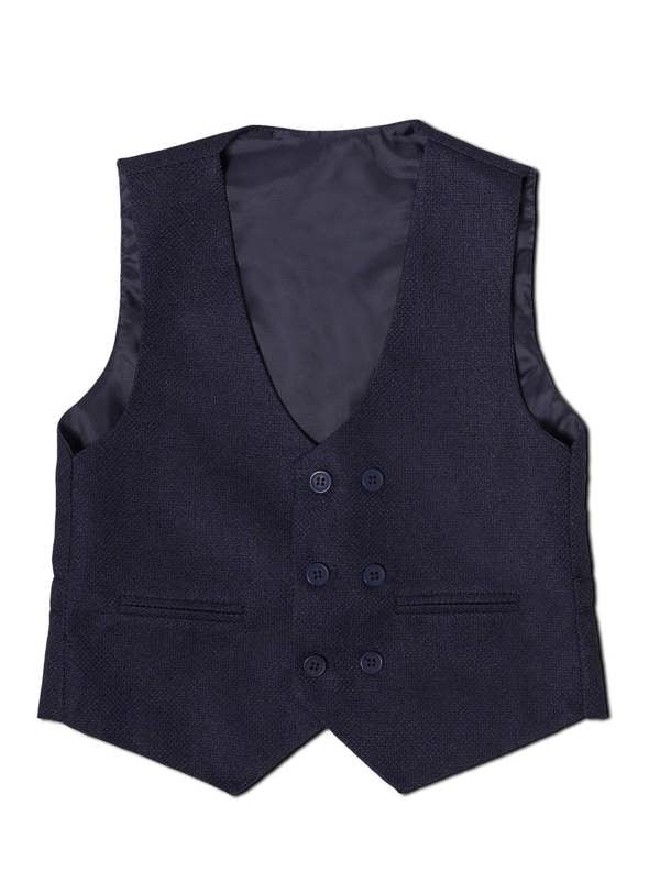 Boys navy wedding waistcoat