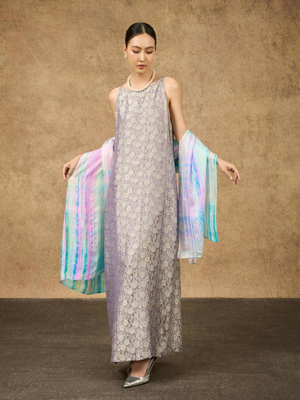 Pastel Rainbow Silk Scarf – Hand-Dyed Mulberry Silk, Beach Wrap & Gift for Her