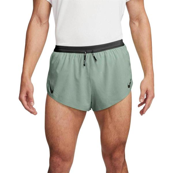 Nike Mens Aero 2 in 1 Running Shorts - Green - 