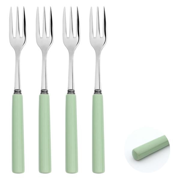 Dessert Pastry Forks Set Porelain Handle 18/8 Stainless Steel