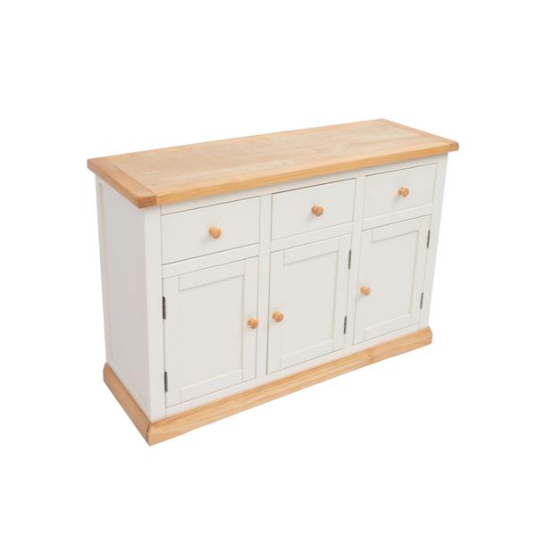 Cabinet Bits Trevi Off White 3 Drawer 3 Door Sideboard Wood Knob