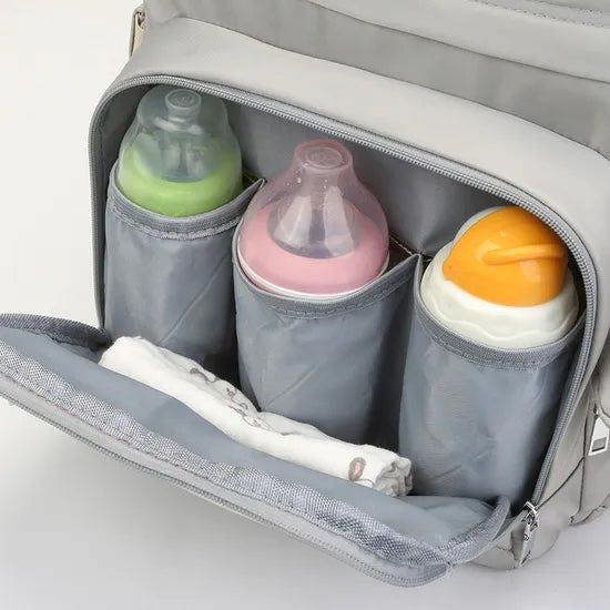Anysort Black Mommy Diaper Bag With Changing Pad Maternity Backpack for Moms