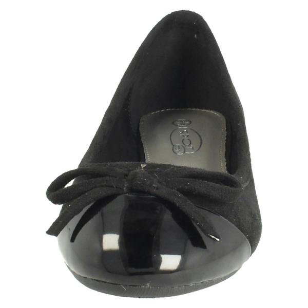 Spot On Ladies Spot On Flat Slip On Smart Casual Bow Detailed Shoes F80589