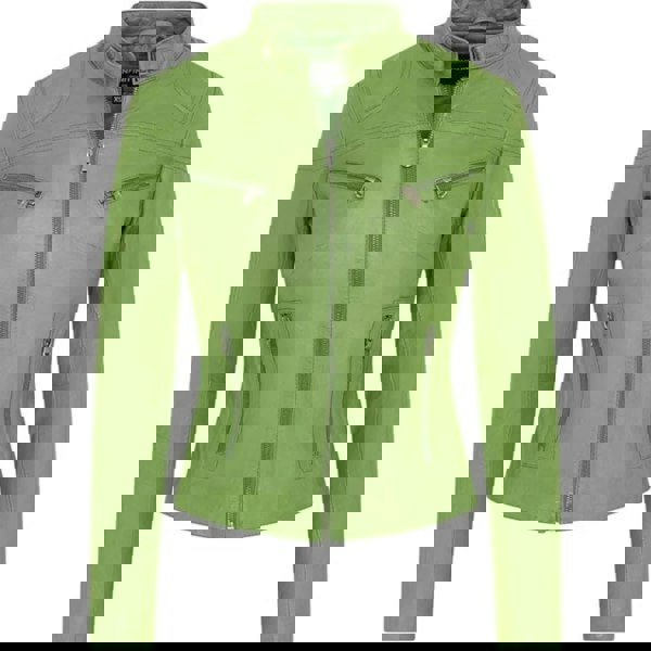 Leather Company Women's Real Leather Classic Racer Style Biker Jacket