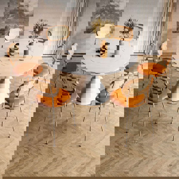 Ozzie Rattan Dining Chair, Round Seat Pad-Weilai concept-Weilai Concept