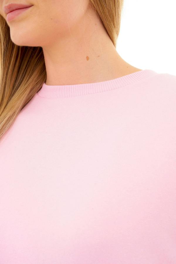 Smart Living Women's Crew Neck Sweatshirt - Ultra-Soft Casual Pullover for Everyday Comfort - Pink