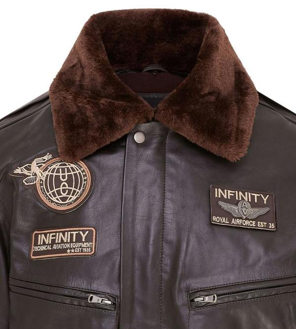 Infinity Leather Mens Leather US Air Force Bomber Jacket- Lieksa