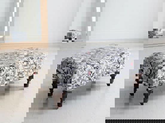 ISTOOLS Premium Monroe Footstool Pouffe Ottoman – UK Handcrafted Non-Storage Bench & Versatile Living Room Furniture