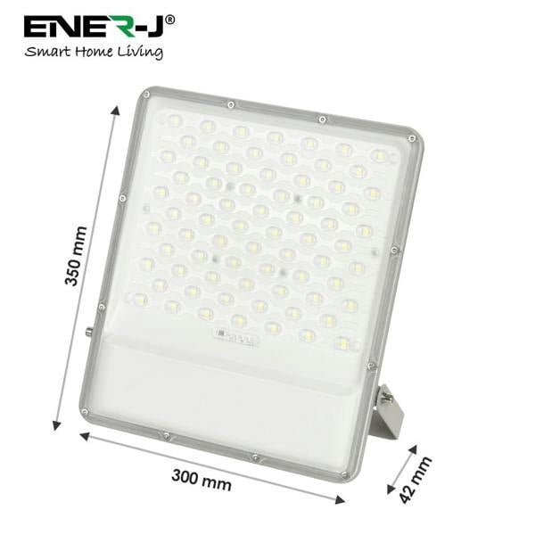 ENER-J 200W Solar LED Floodlight Outdoor with Panel, IP65 Waterproof, 2600 Lumens, Work Light for Garage, Garden, Warehouse & Parking