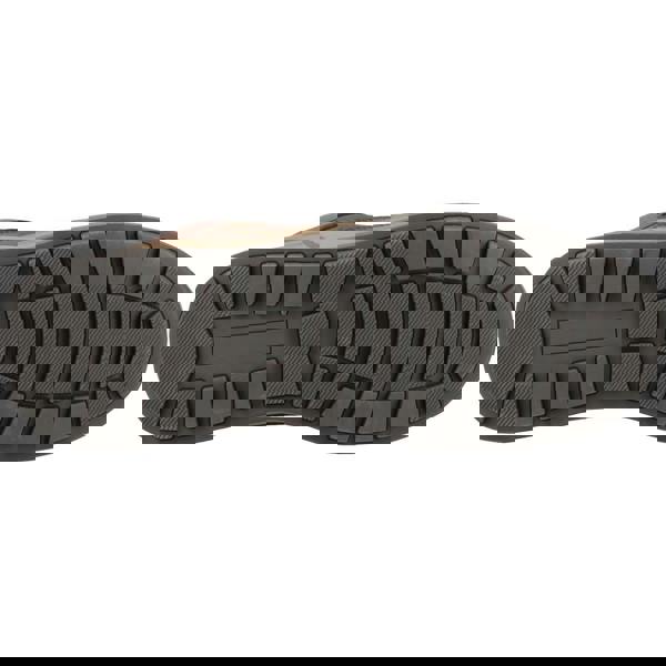 Hush Puppies Arnie Ankle Lace Up Leather Boots, view of the black rubber sole with tread pattern for traction.