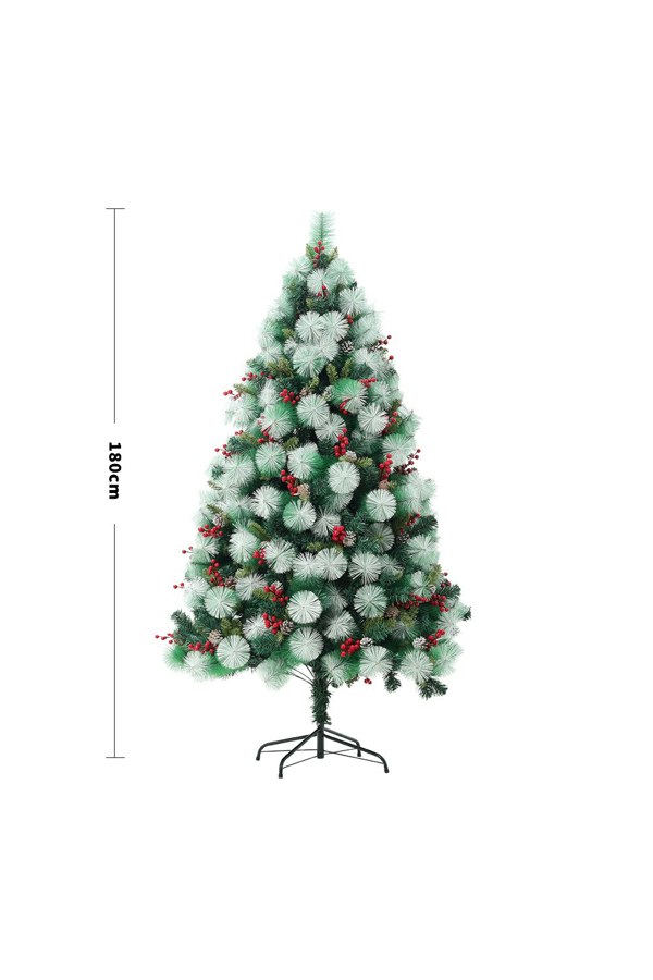 Living and Home Artificial Green Flocked Full Christmas Tree with Stand 1.8m