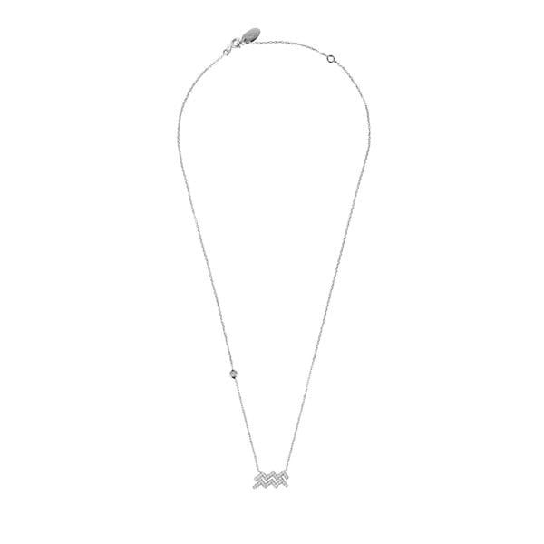 Zodiac Star Sign Pendant Necklace Silver Aquarius - LATELITA Necklaces