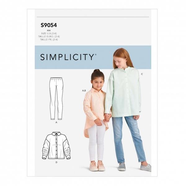 Simplicity Sewing Pattern 9054, Shirts, Leggings for Kids, K5 (7-8-10-12-14) - Intermediate