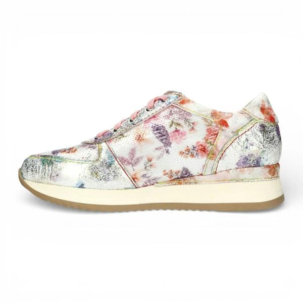 Laura Vita Gycmo 58 - Women's Rose Pink Floral Leather Sneakers