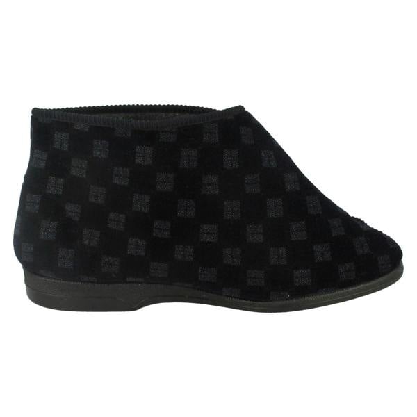 Spot On Mens Balmoral Chequered Pattern Bootee Slippers VB M25