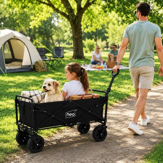 Neo Direct Neo Black Folding Wagon Garden Cart 138L 120kg