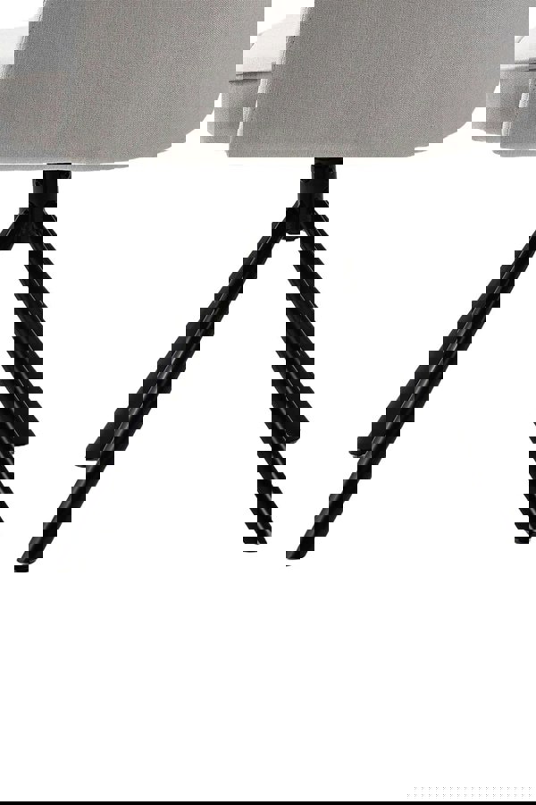 Living and Home Linen Modern Swivel Chair with Black Legs