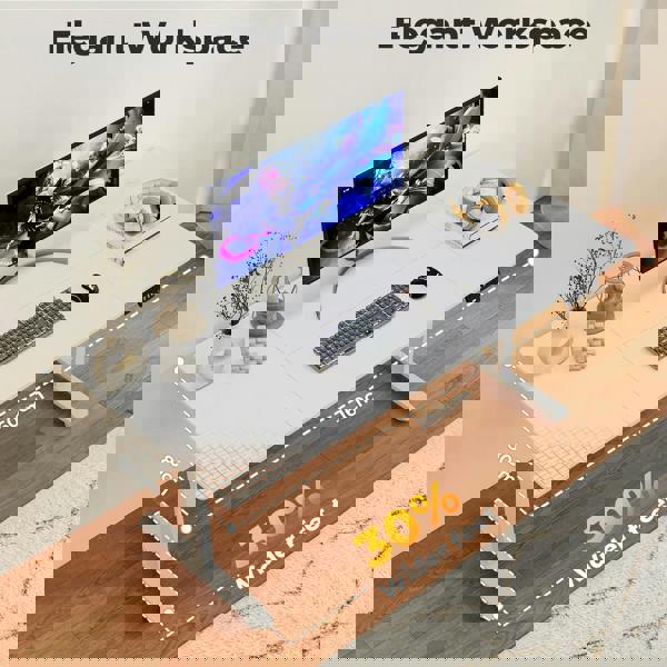 Levede Electric Standing Desk  Adjustable Height Workstation Metal Frame White